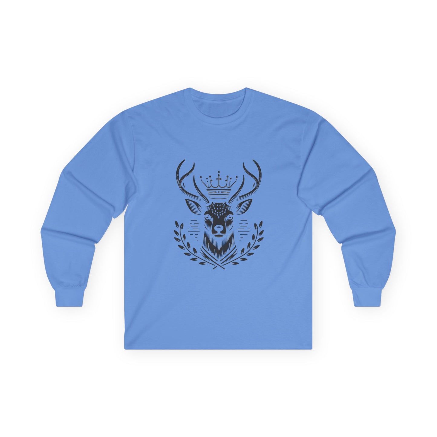 Crowned Deer Long Sleeve Tee | Unisex Ultra Cotton | Nature Inspired Apparel - Oh Deer Lord