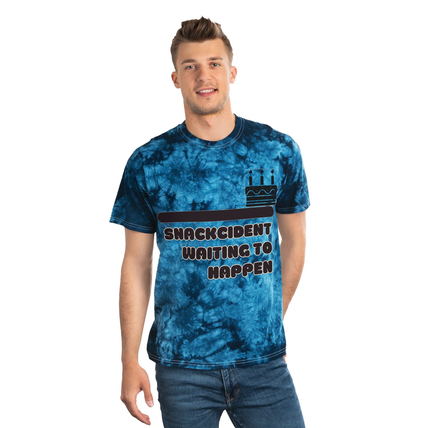 Snackcident Tie-Dye Tee, Trendy Tie-Dye T-Shirt for Food Lovers, Gift for Friends, Casual Wear, Summer Vibes, Unique Birthday Present