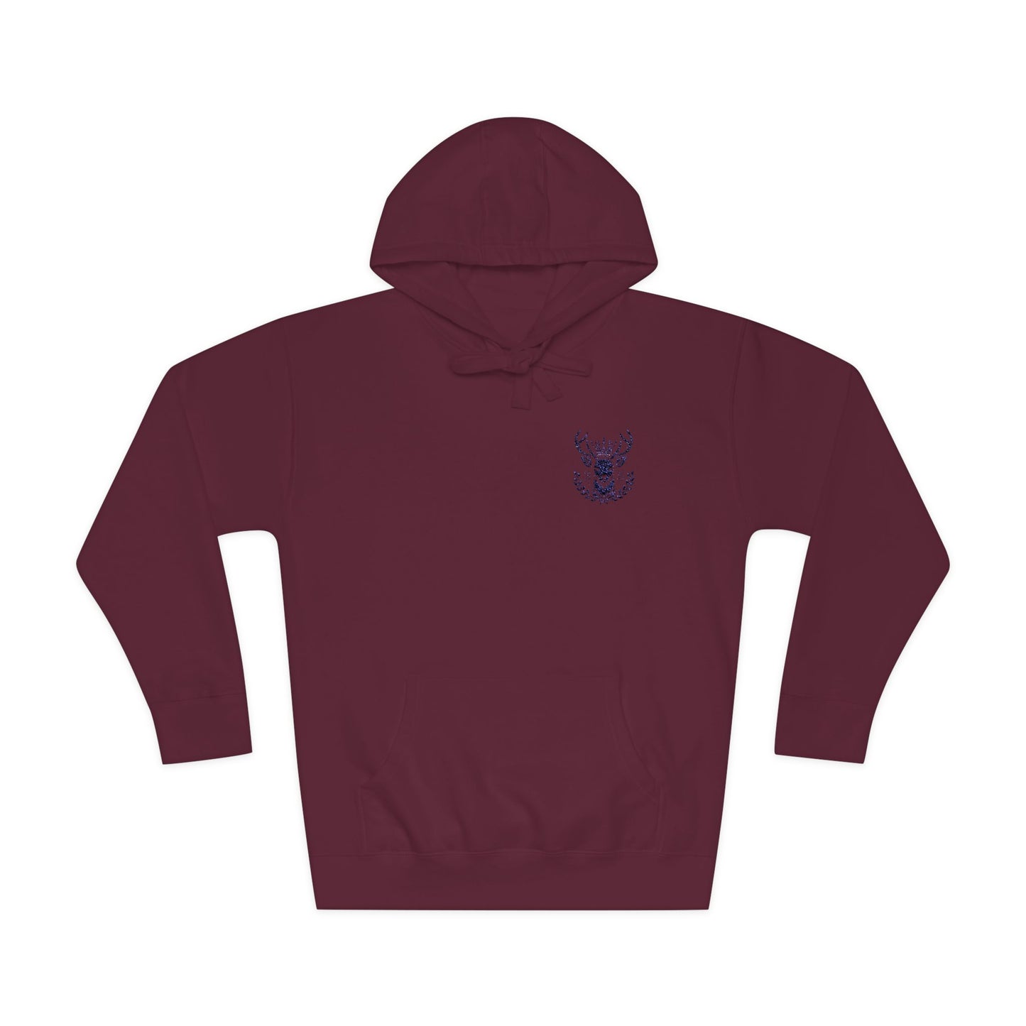 Cozy Unisex Fleece Hoodie with Deer Emblem - Oh Deer Lord