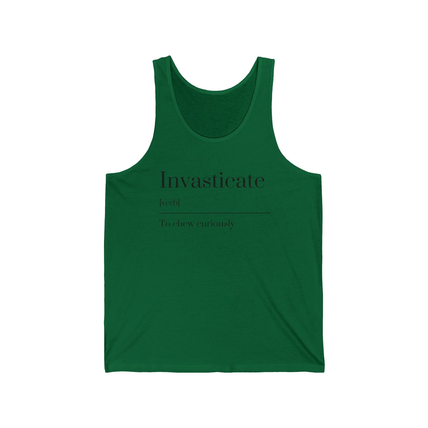 Invasticate Unisex Jersey Tank - Relaxed Fit, Everyday Wear, Gift for Friends, Summer Vibes, Motivational Apparel