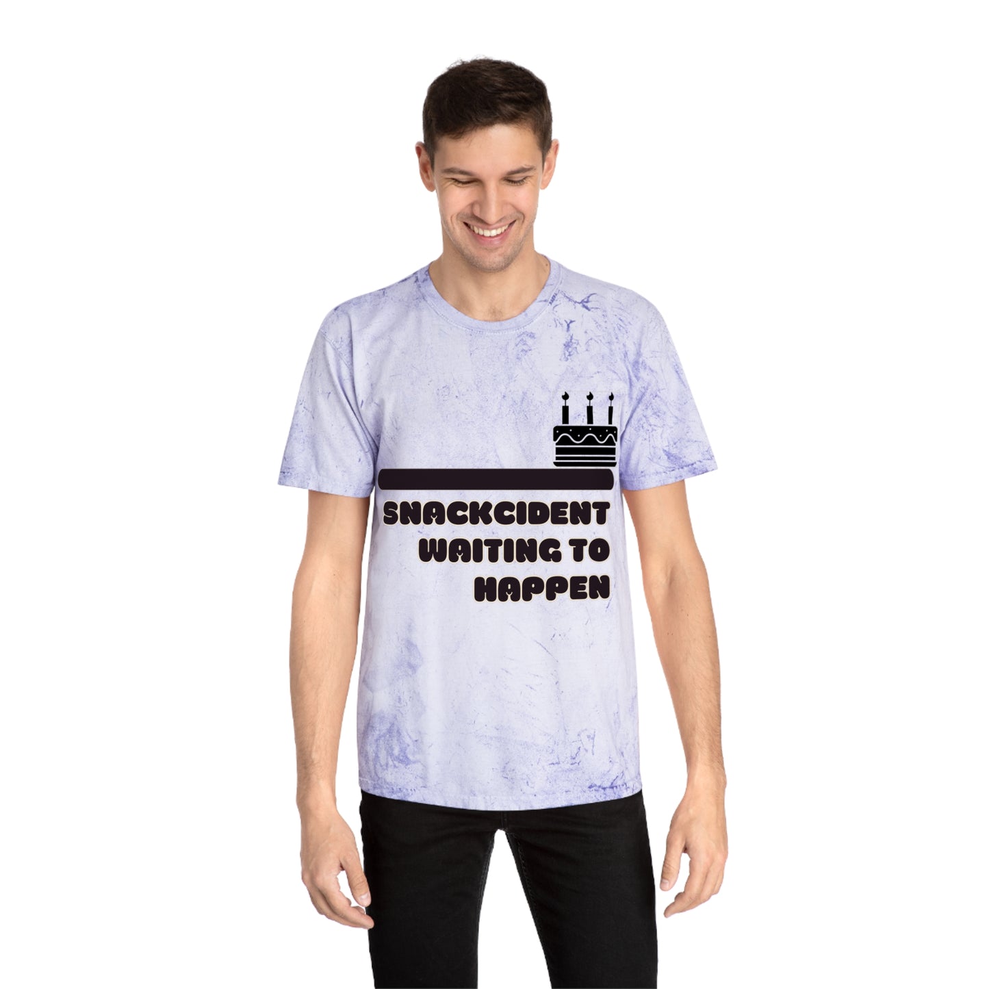 Colorful Humor T-Shirt, Funny Snackcident Shirt, Birthday Gift, Casual Wear, Quirky Apparel, Unisex Fashion