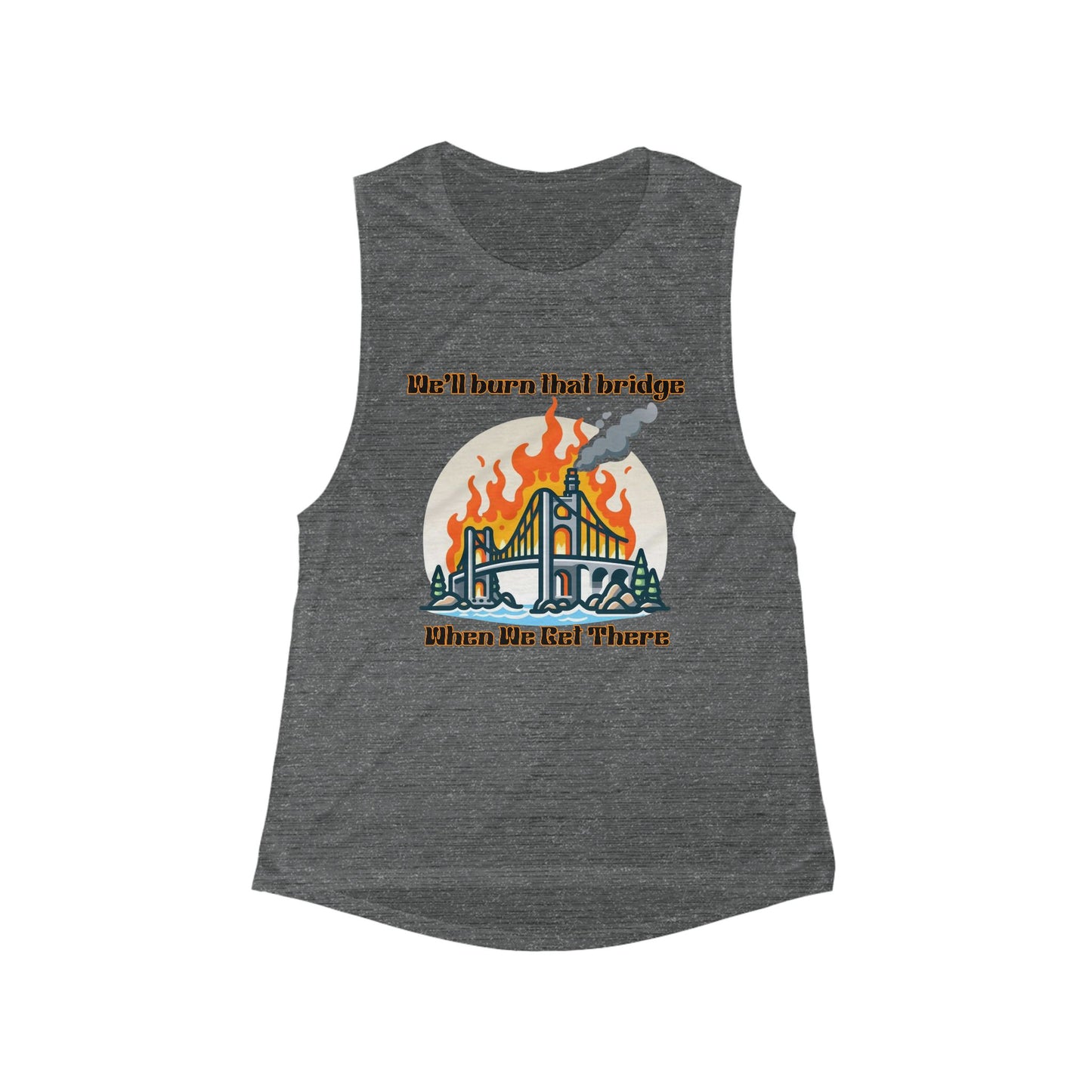 Retro Graphic Women's Flowy Muscle Tank, Casual Summer Top, Vacation Wear, Festival Outfit, Gift for Her, Holiday Apparel