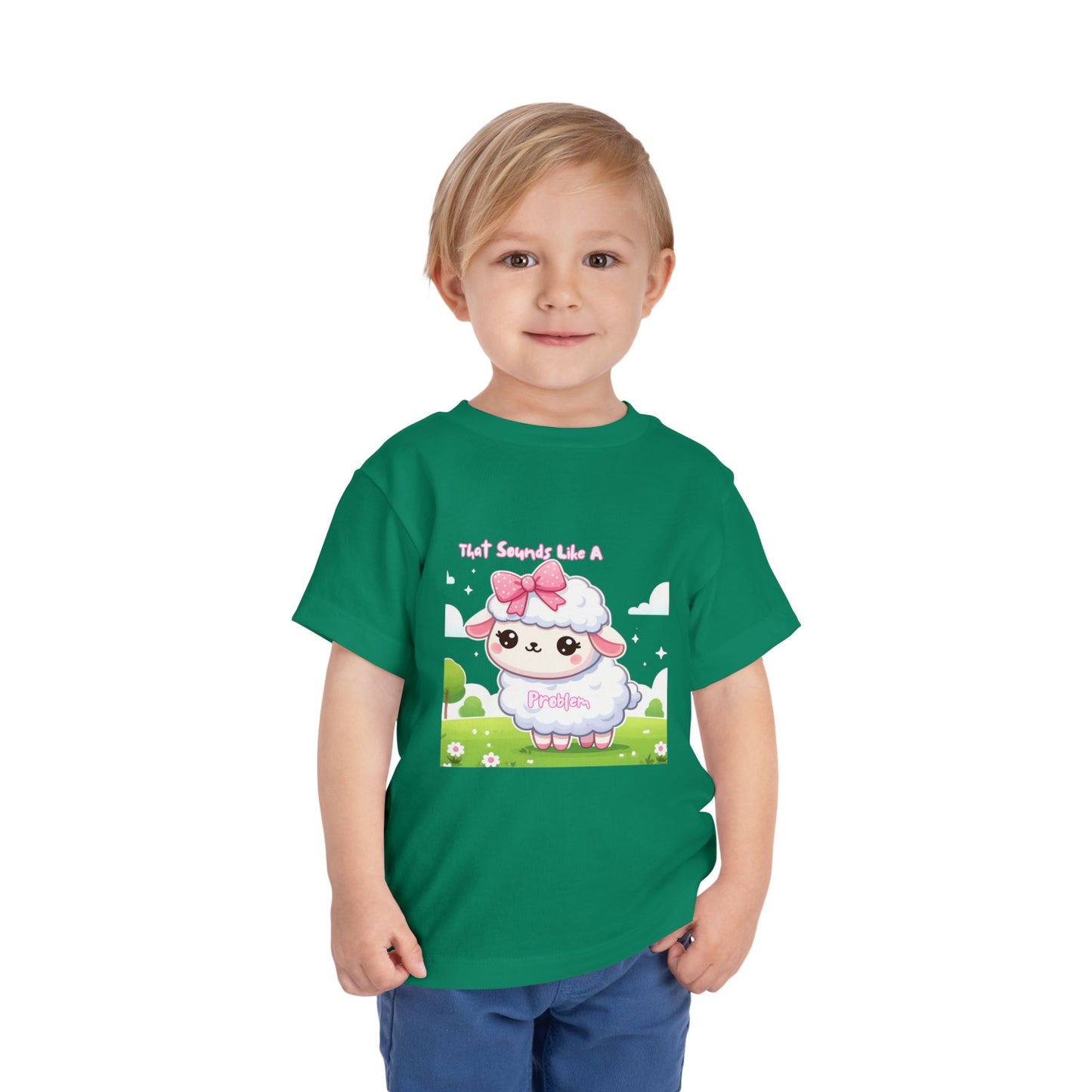 Cute Toddler Short Sleeve Tee - 'Tied Softly Like A Pretty Lamb' Design
