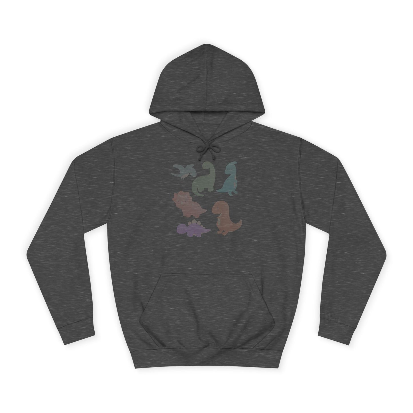 Unisex College Hoodie Colorful Dino - Cozy Casual Sweatshirt for Students, Perfect for Campus Life, Gift for Graduation, School Spirit Wear