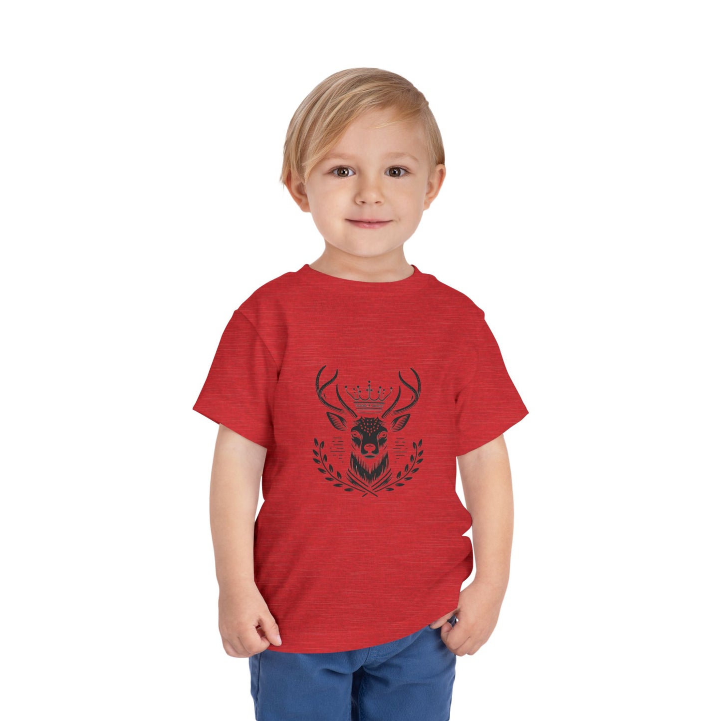 Royal Deer Toddler Short Sleeve Tee - Cute Animal Graphic Tee for Kids - Oh Deer Lord