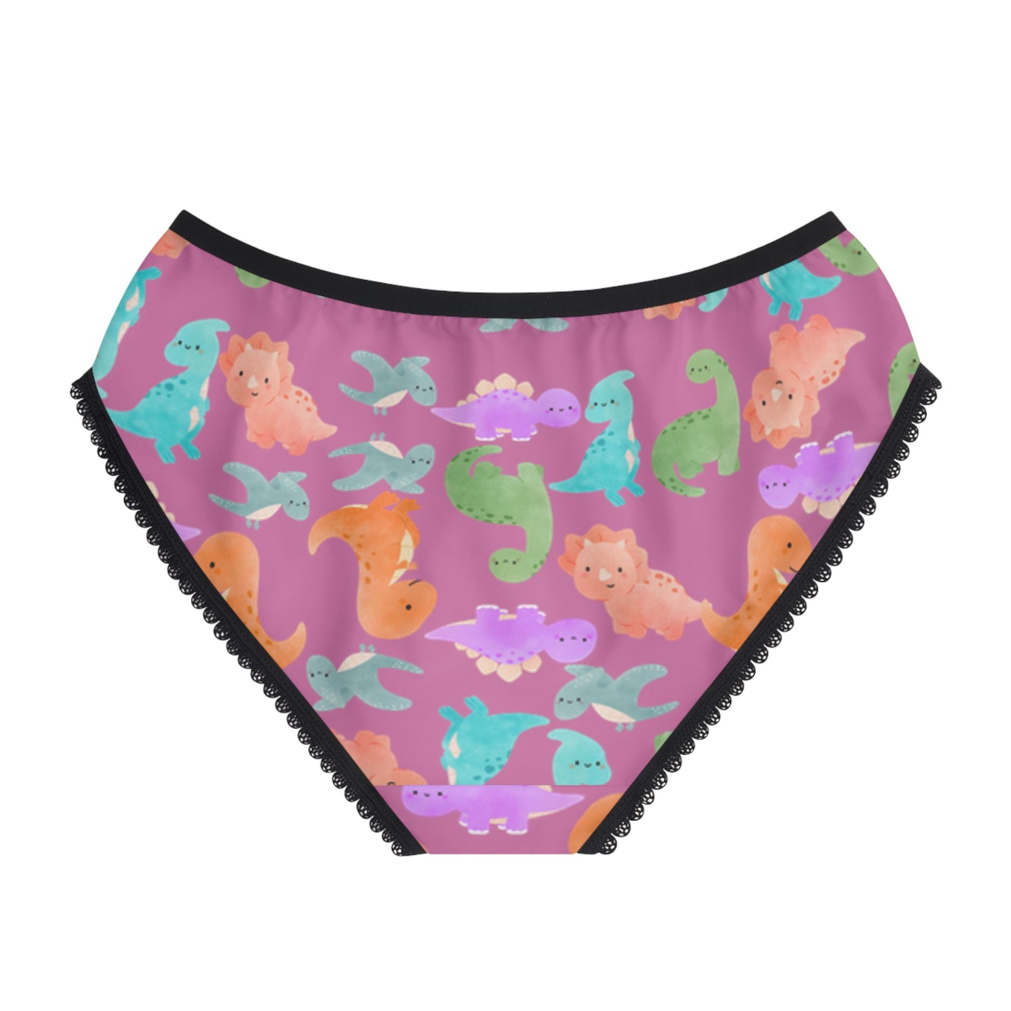 Colorful Womens Briefs with Fun Animal Patterns Cute Underwear AOP Lingerie Gifts for Her Comfortable Daily Wear Rainbow Dinos Light Pink