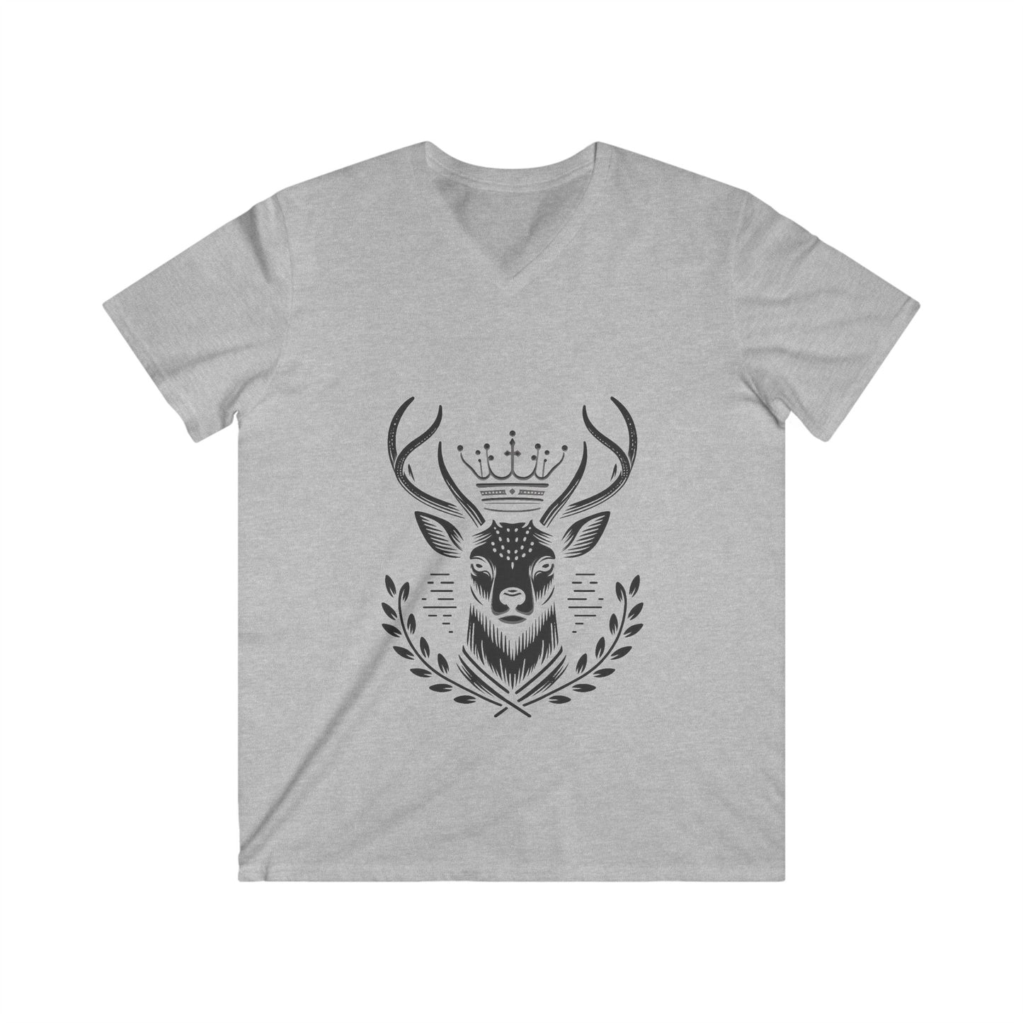 Majestic Stag V-Neck Tee for Nature Lovers - Oh Deer Lord