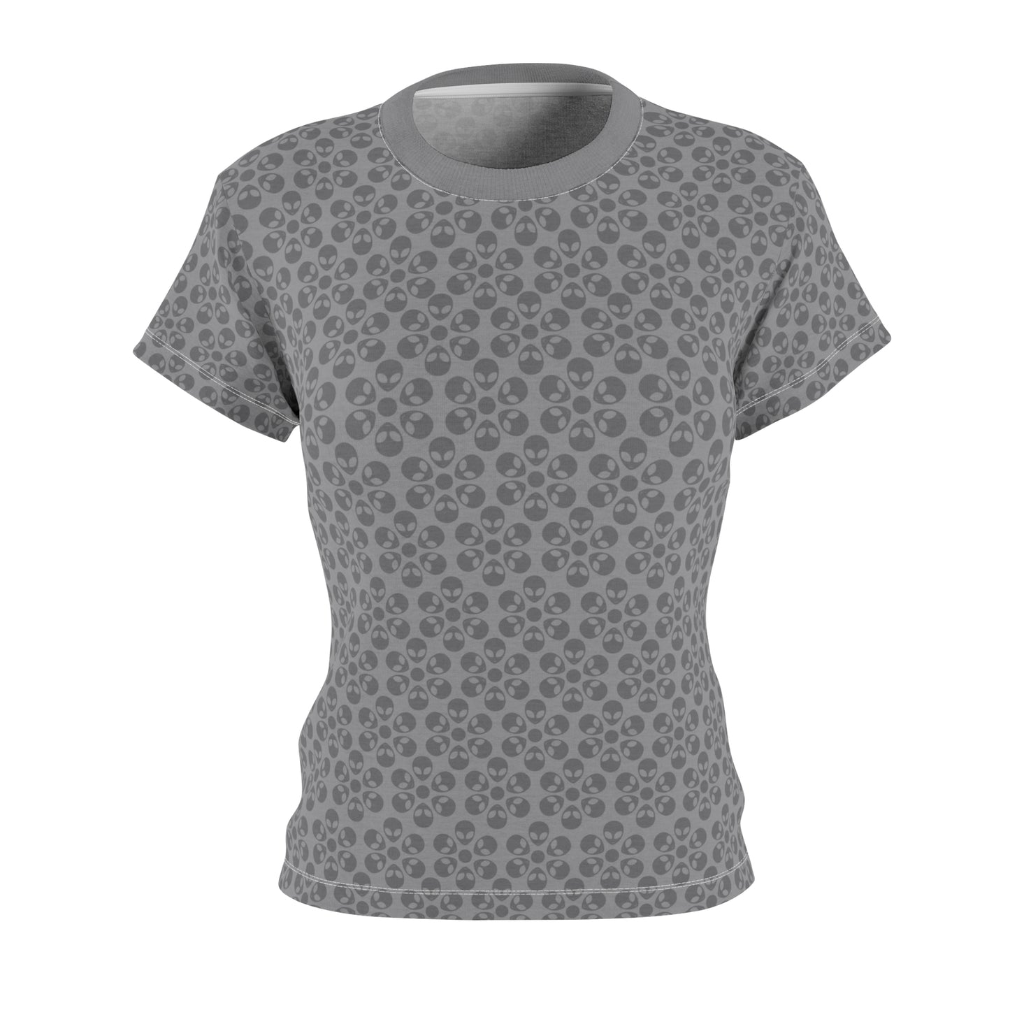 Stylish Womens Floral Tee Casual Trendy Summer Fashion Gift for Her Short Sleeve Top Alien Flowers Grey