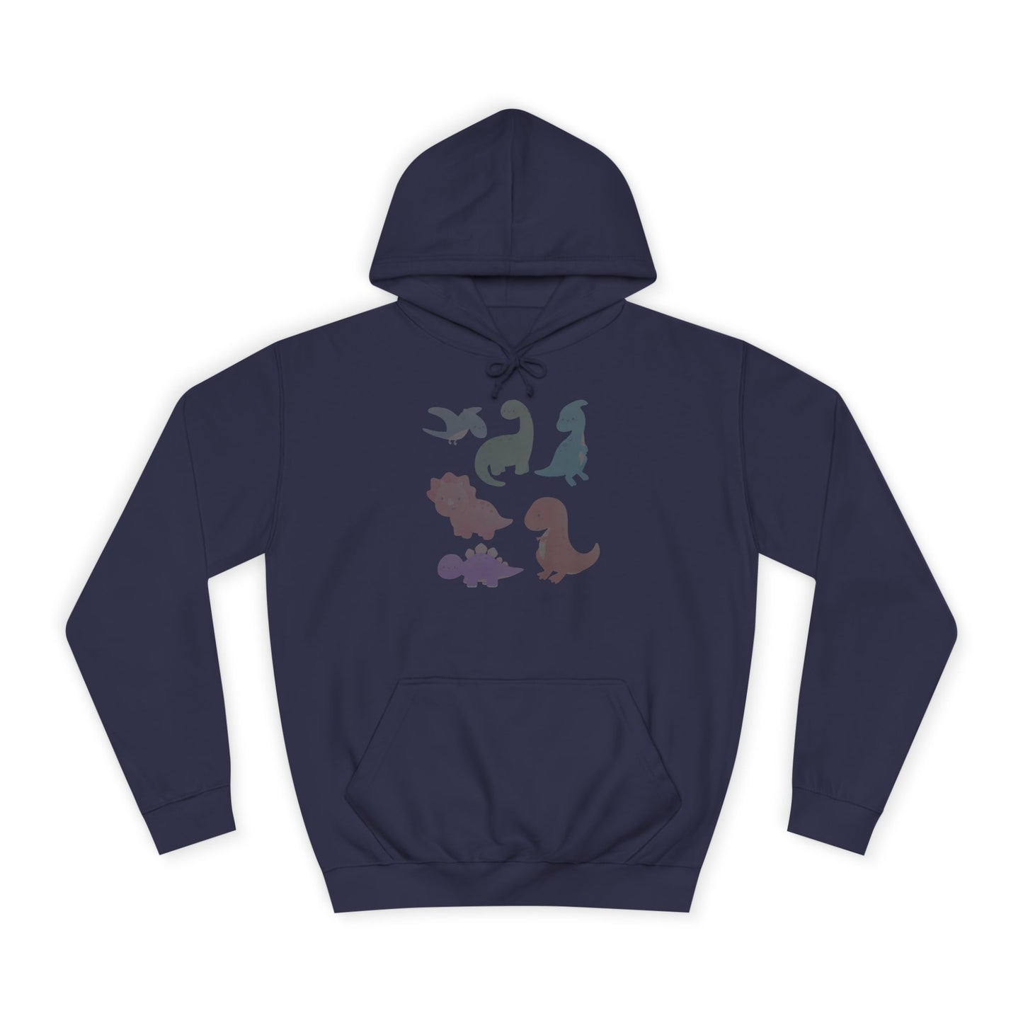 Unisex College Hoodie Colorful Dino - Cozy Casual Sweatshirt for Students, Perfect for Campus Life, Gift for Graduation, School Spirit Wear