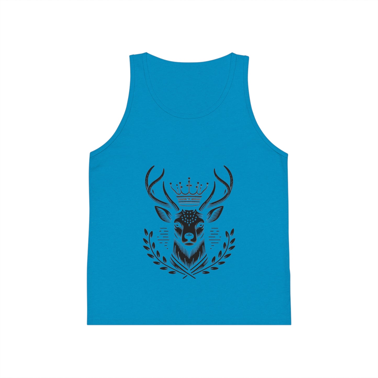Kids' Jersey Tank Top - Majestic Crowned Deer Design - Oh Deer Lord