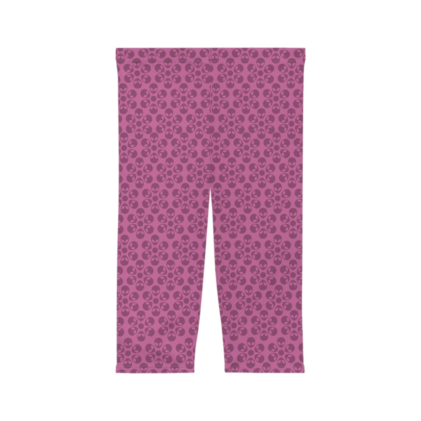 Women’s Capri Leggings Alien Flowers Light Pink