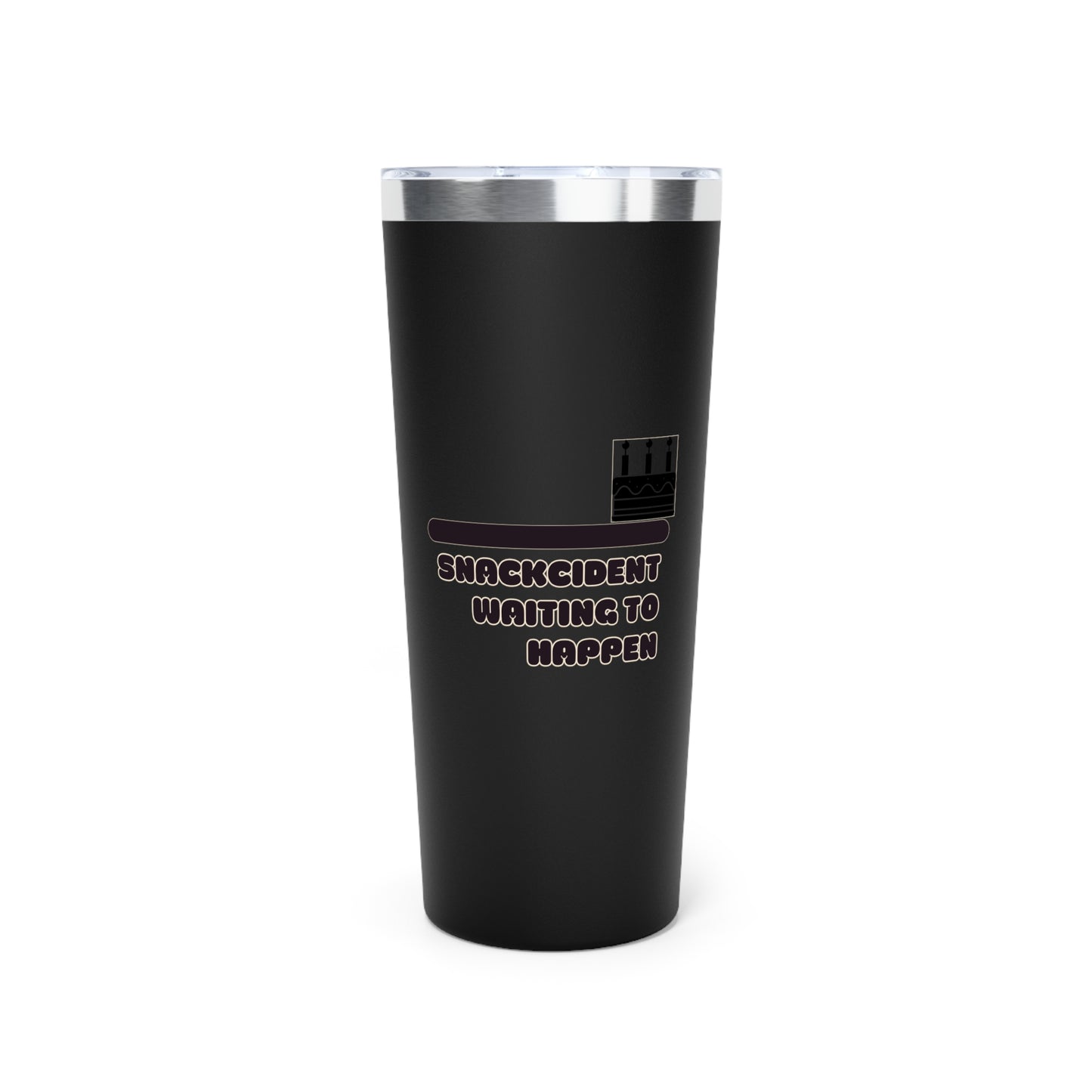 Snackcident Waiting to Happen Tumbler | 22oz Copper Vacuum Insulated Cup for Coffee, Tea, Travel, Birthday Gift, Fun Designs