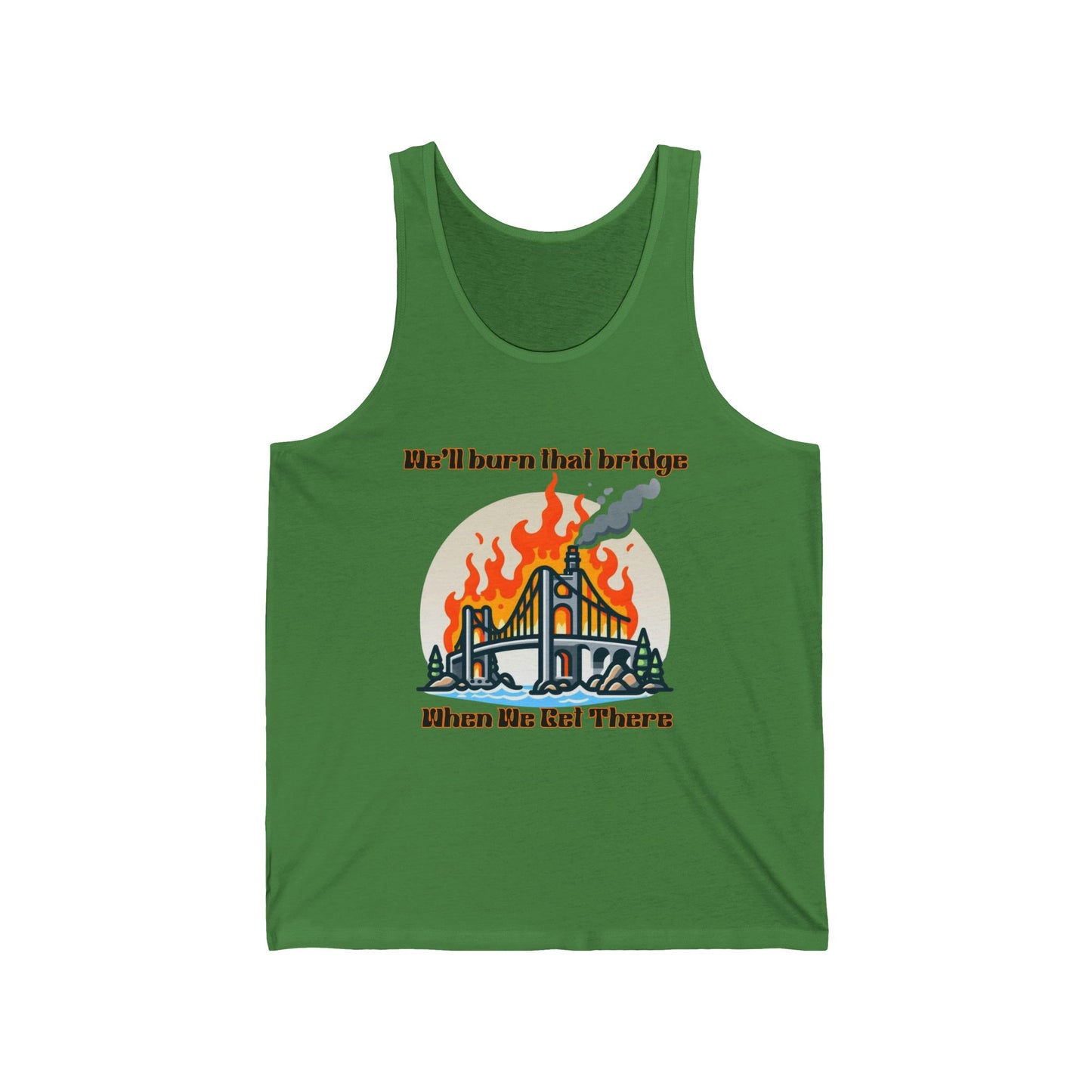 Fire Bridge Graphic Unisex Jersey Tank - Perfect for Festivals and Casual Outings