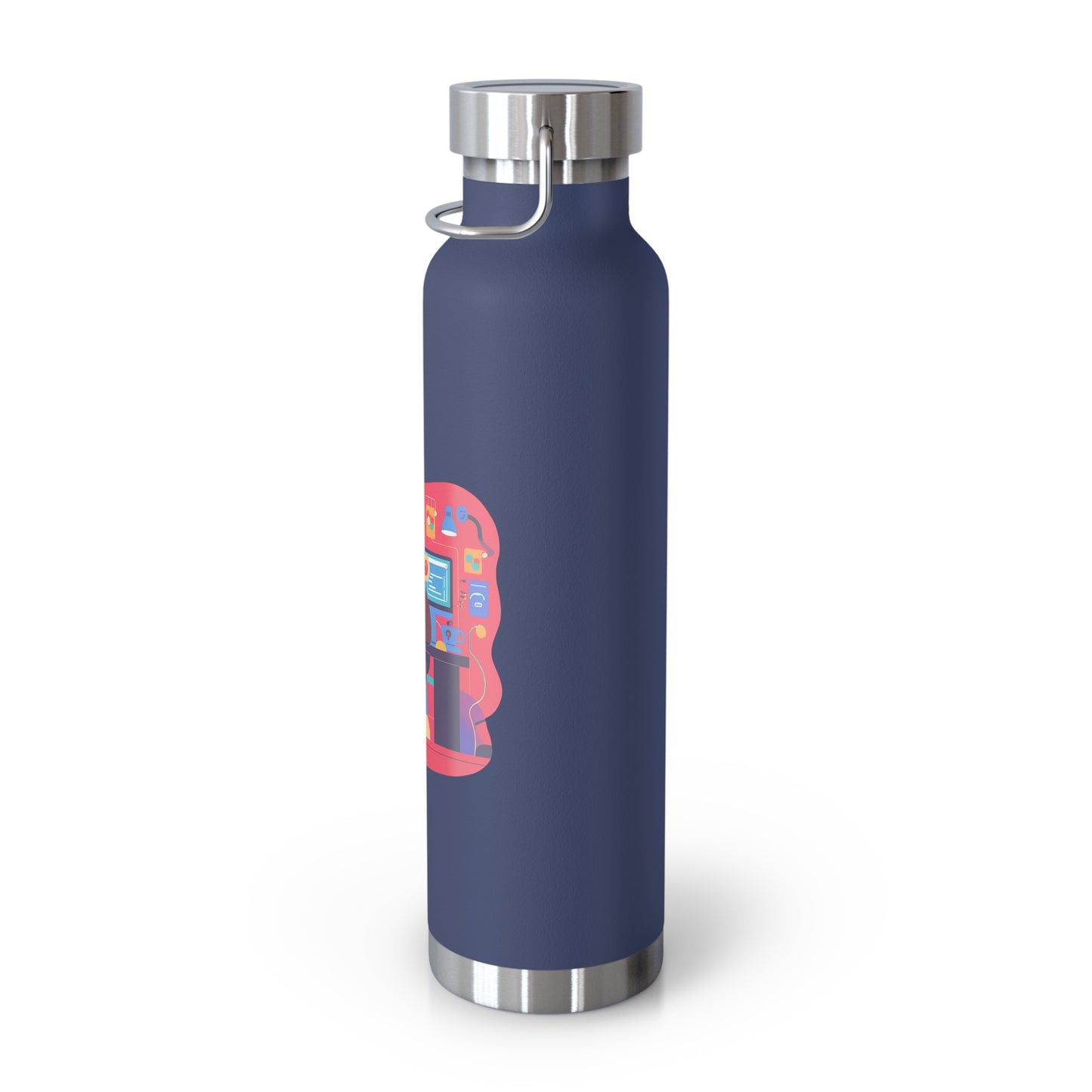 Playful Gamer Copper Vacuum Insulated Bottle | 22oz Water Bottle, Cute Gift for Gamers, Eco-Friendly Travel Flask, Sports Bottle, Fun Decor