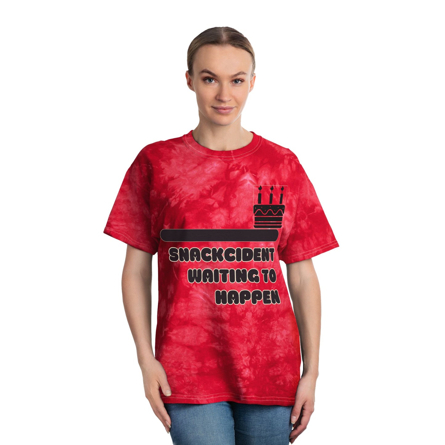 Snackcident Tie-Dye Tee, Trendy Tie-Dye T-Shirt for Food Lovers, Gift for Friends, Casual Wear, Summer Vibes, Unique Birthday Present