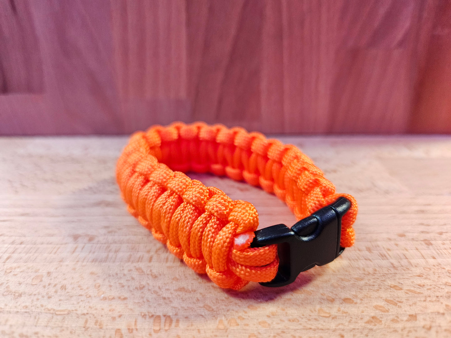 Handmade 550 Paracord Bracelet - Micro Buckle - Orange