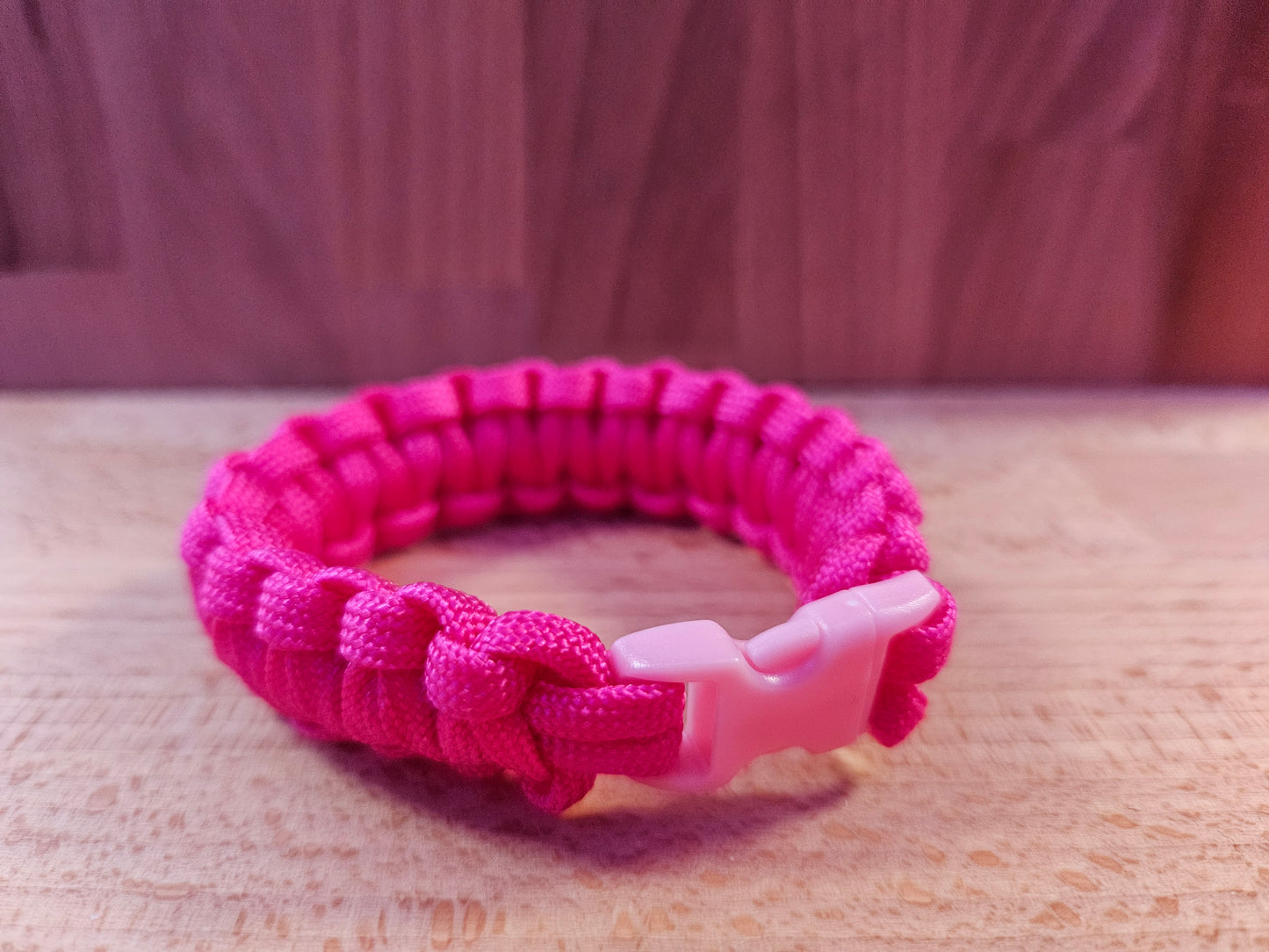 Handmade 550 Paracord Bracelet - Micro Buckle - Pink