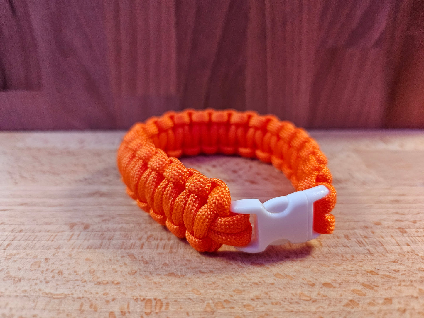 Handmade 550 Paracord Bracelet - Micro Buckle - Orange