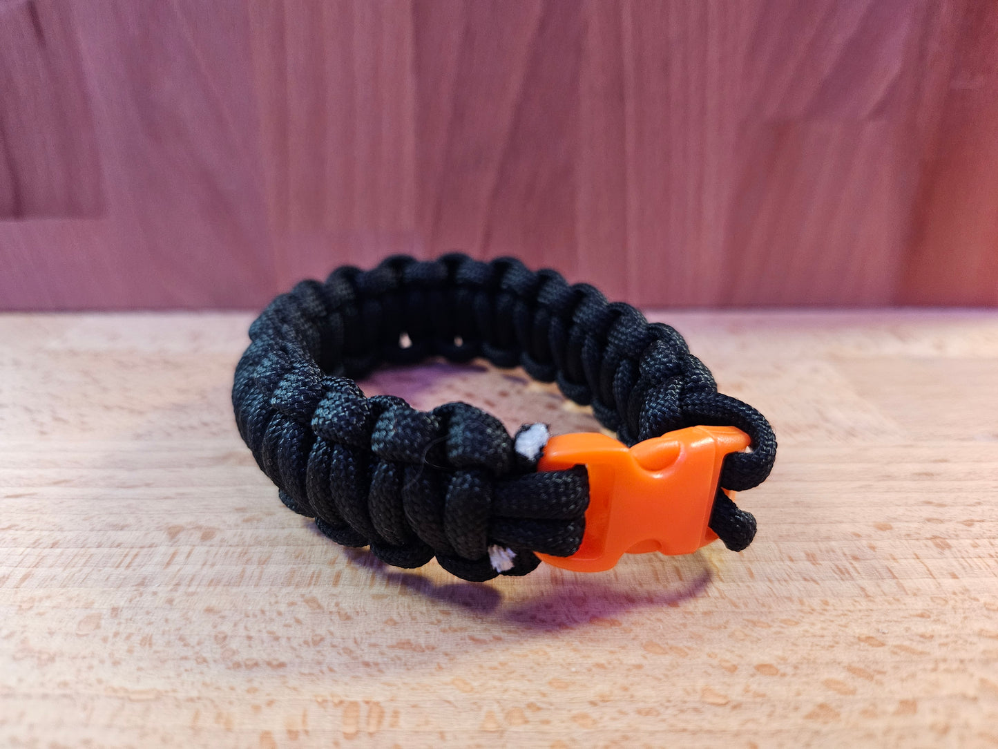 Handmade 550 Paracord Bracelet - Micro Buckle- Black