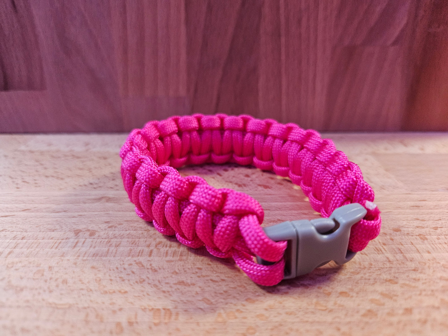 Handmade 550 Paracord Bracelet - Micro Buckle - Pink