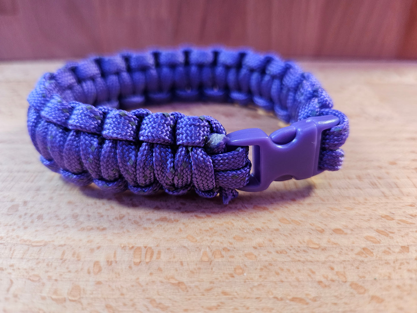 Handmade 550 Paracord Bracelet - Micro Buckle - Purple