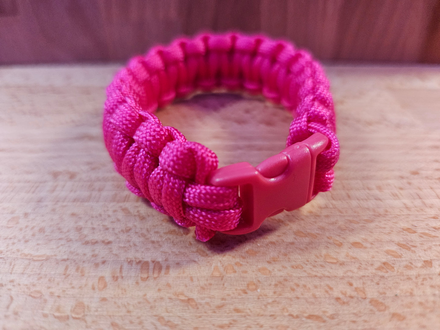 Handmade 550 Paracord Bracelet - Micro Buckle - Pink