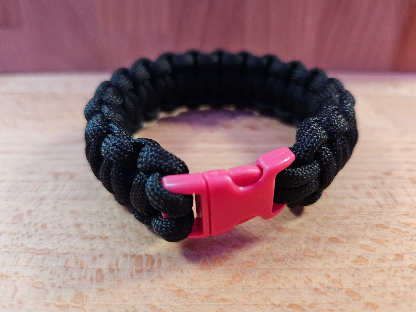Handmade 550 Paracord Bracelet - Micro Buckle- Black
