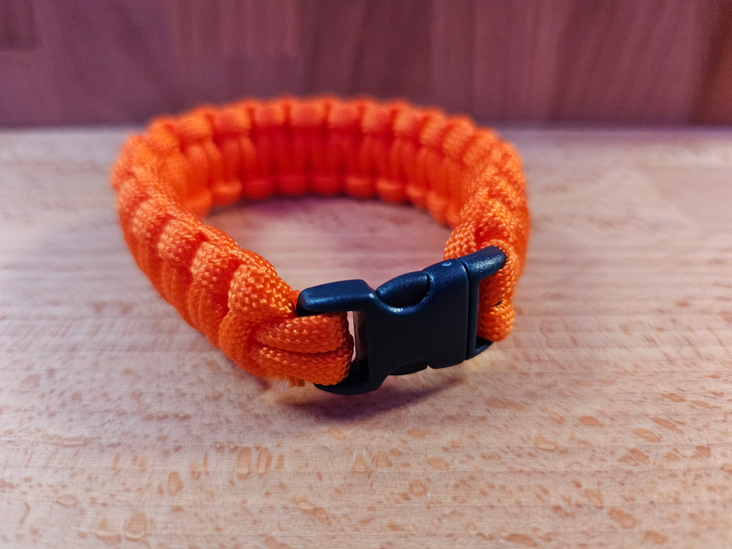 Handmade 550 Paracord Bracelet - Micro Buckle - Orange