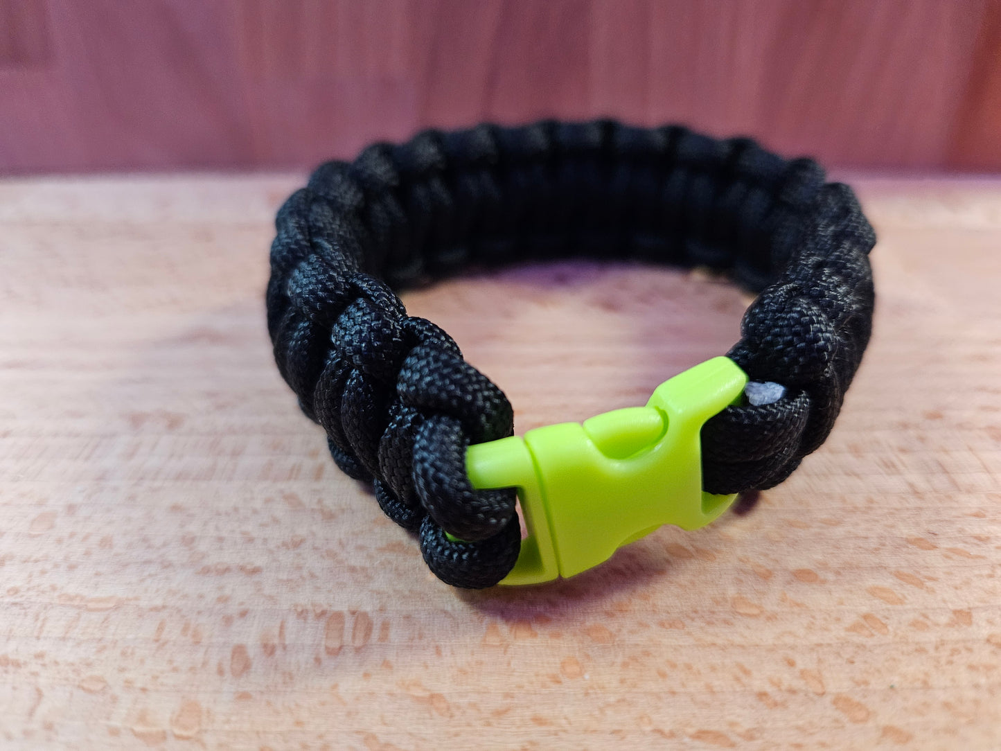 Handmade 550 Paracord Bracelet - Micro Buckle- Black