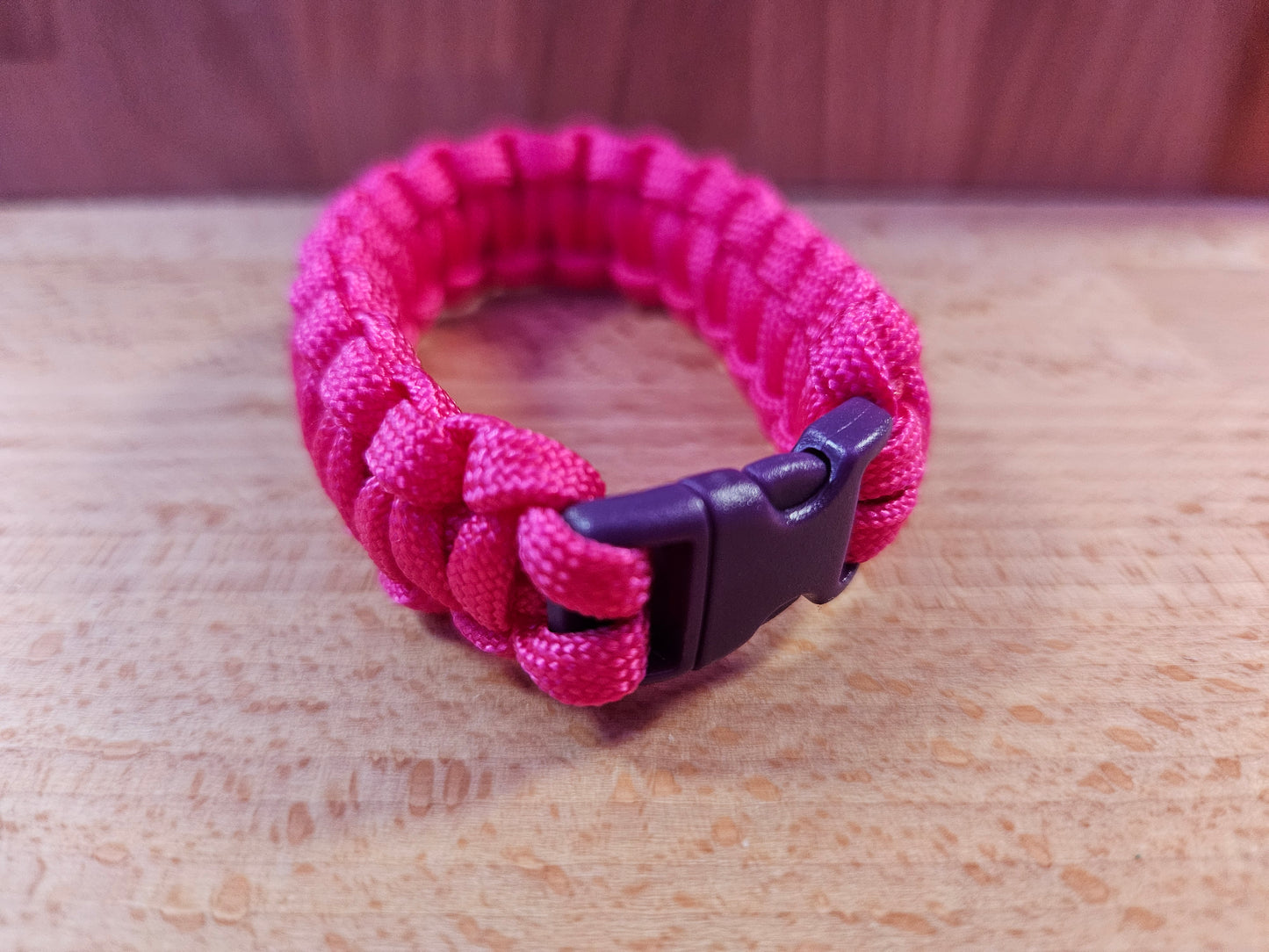 Handmade 550 Paracord Bracelet - Micro Buckle - Pink