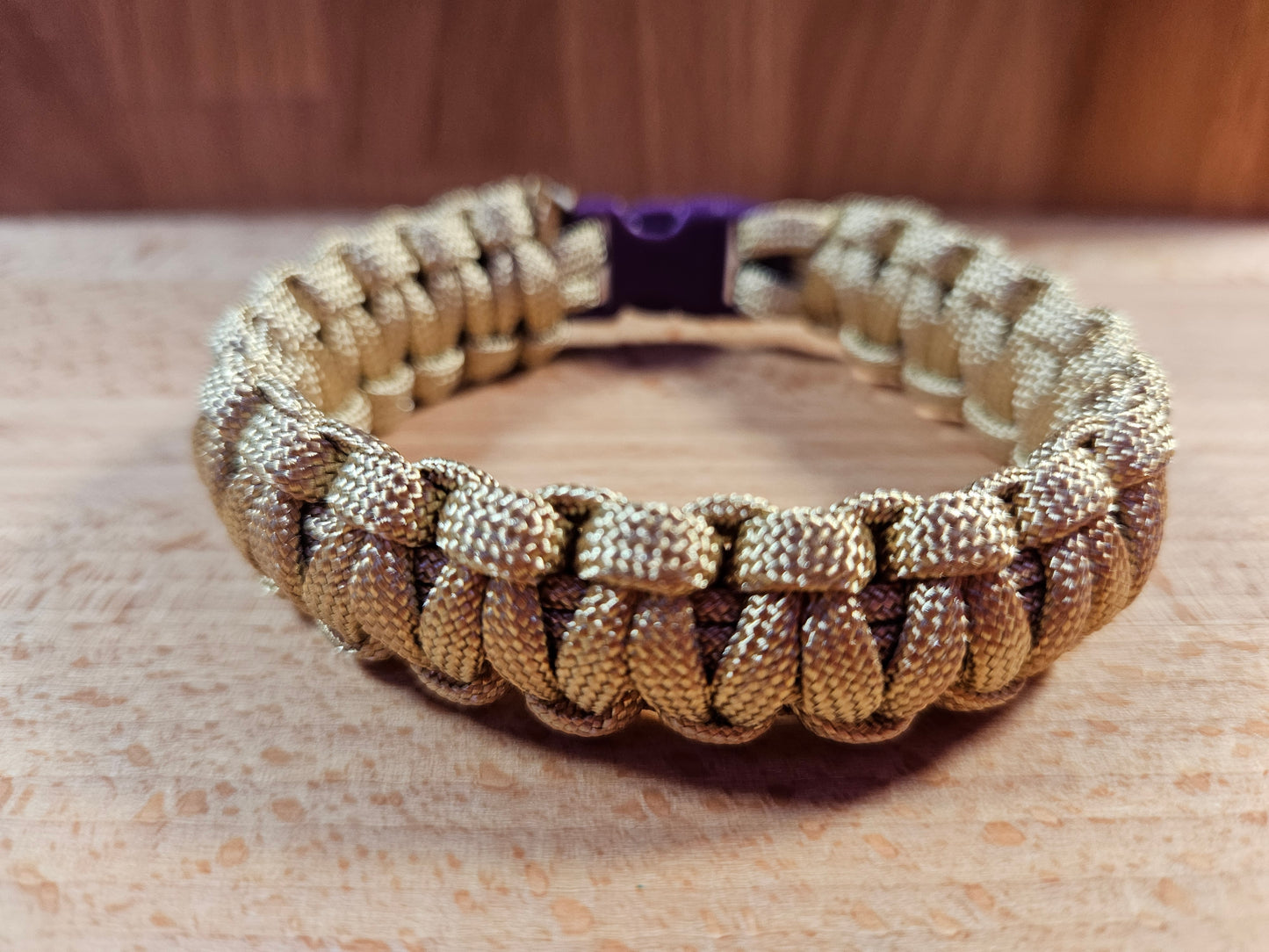 Handmade 550 Paracord Bracelet - Micro Buckle - Tan