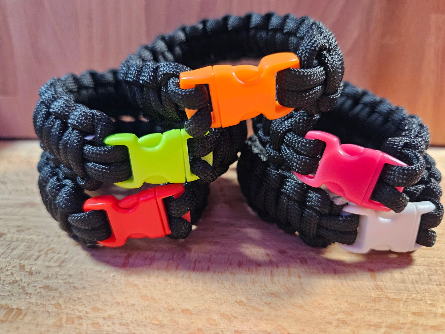 Handmade 550 Paracord Bracelet - Micro Buckle- Black