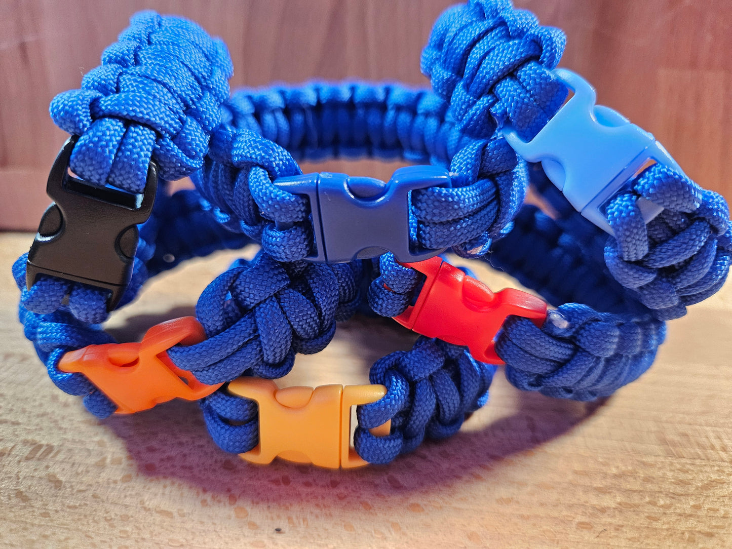 Handmade 550 Paracord Bracelet - Micro Buckle - Blue