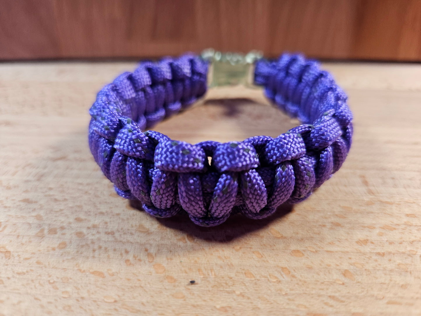 Handmade 550 Paracord Bracelet - Clear Micro Buckle - Purple