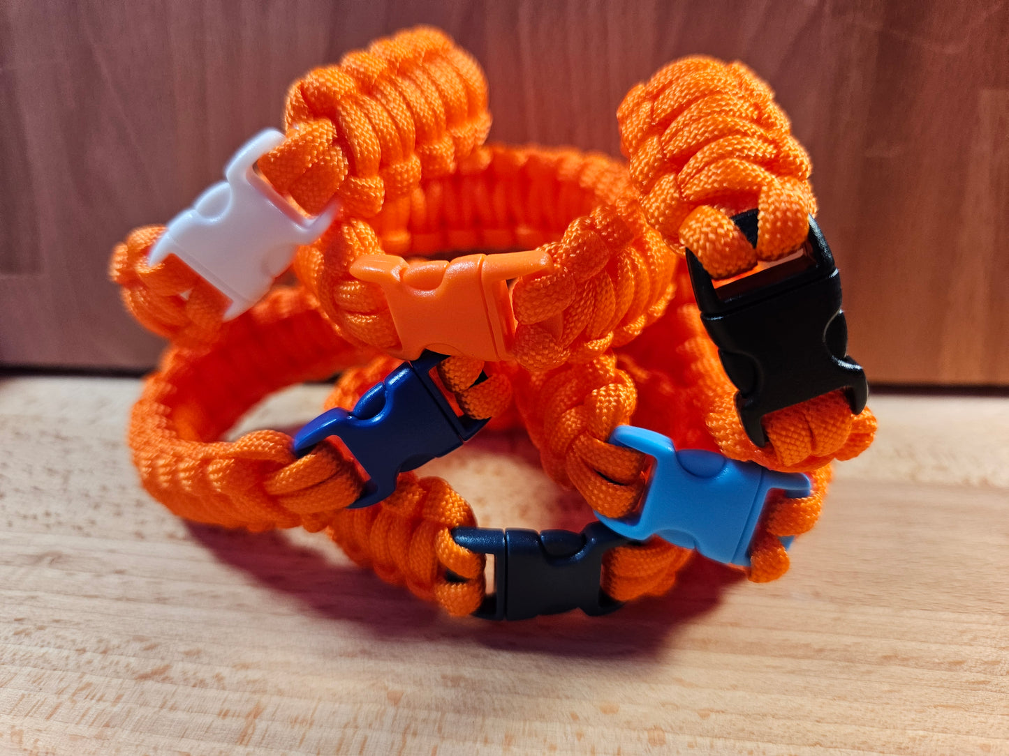 Handmade 550 Paracord Bracelet - Micro Buckle - Orange