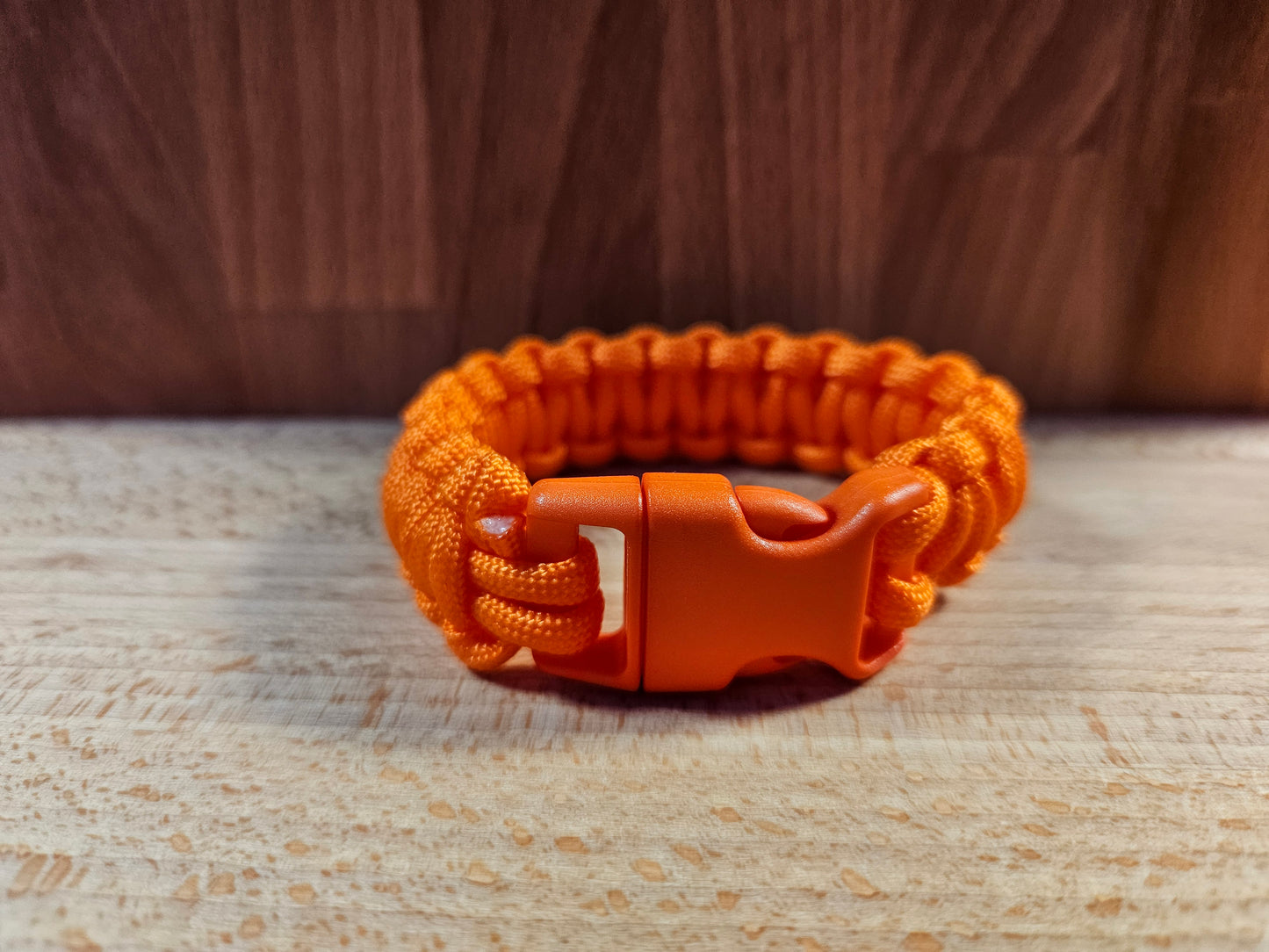 Handmade 550 Paracord Bracelet - Mini Buckle - Orange