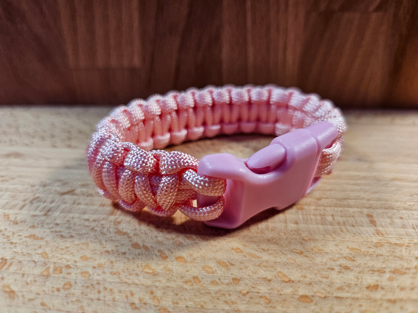 Handmade 550 Paracord Bracelet - Mini Buckle - Pale Pink