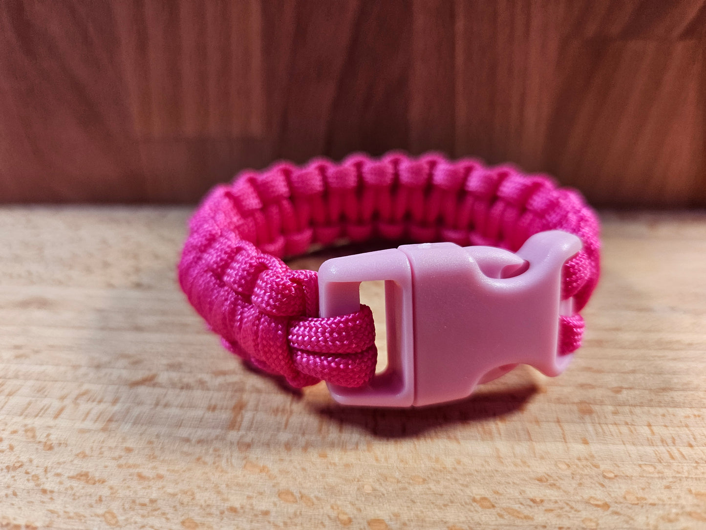 Handmade 550 Paracord Bracelet - Mini Buckle - Pink