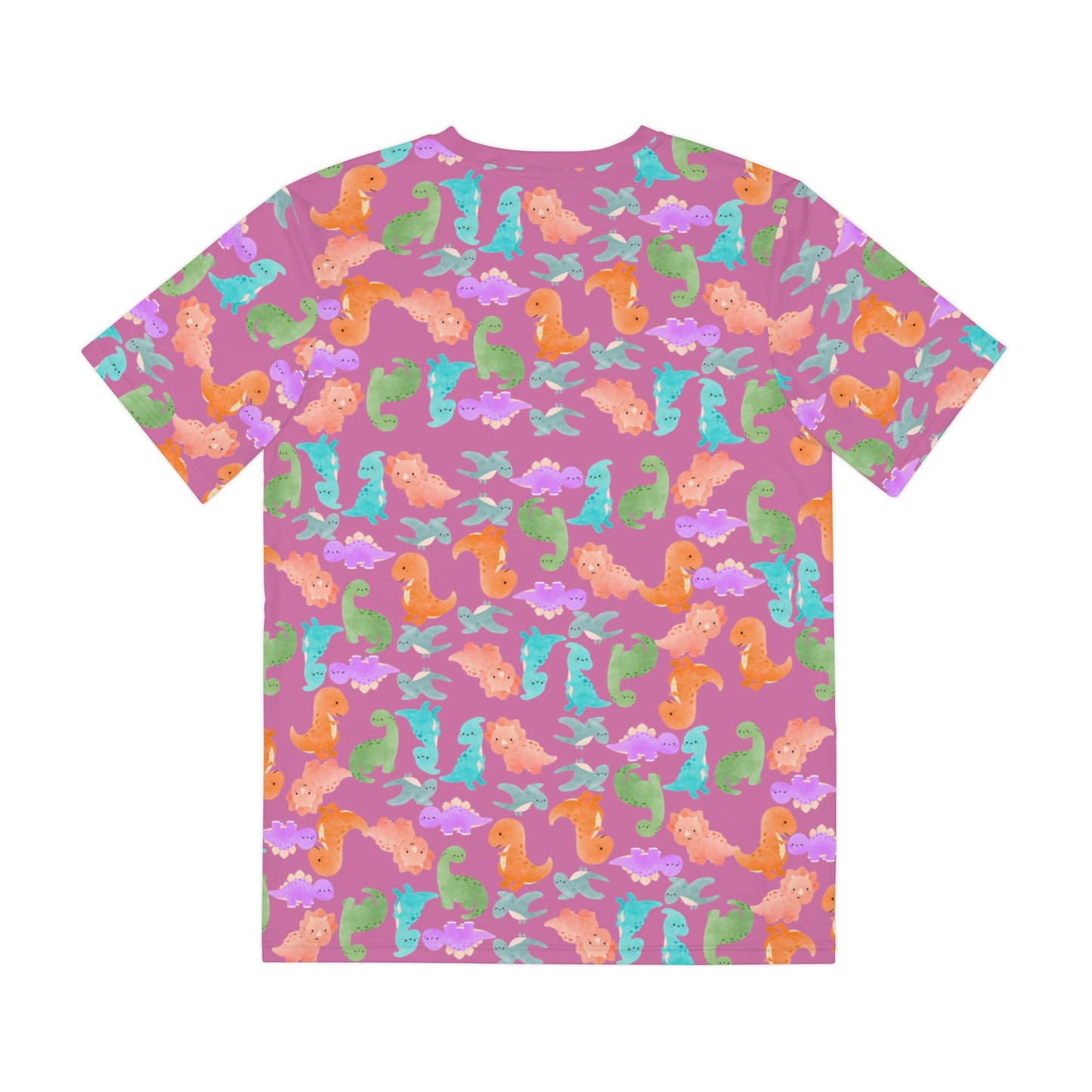 Colorful Dino Tee  Fun Playful Shirt for Ocean Lovers Casual Wear Summer Outfits Beach Activities Gifts for Him Rainbow Dinos Light Pink