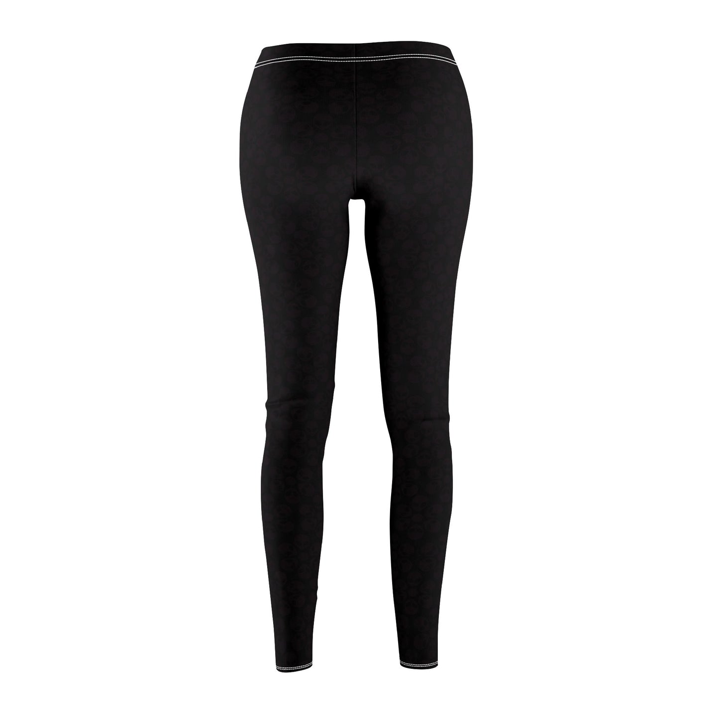 Womens Midrise Casual Leggings Alien Flowers White