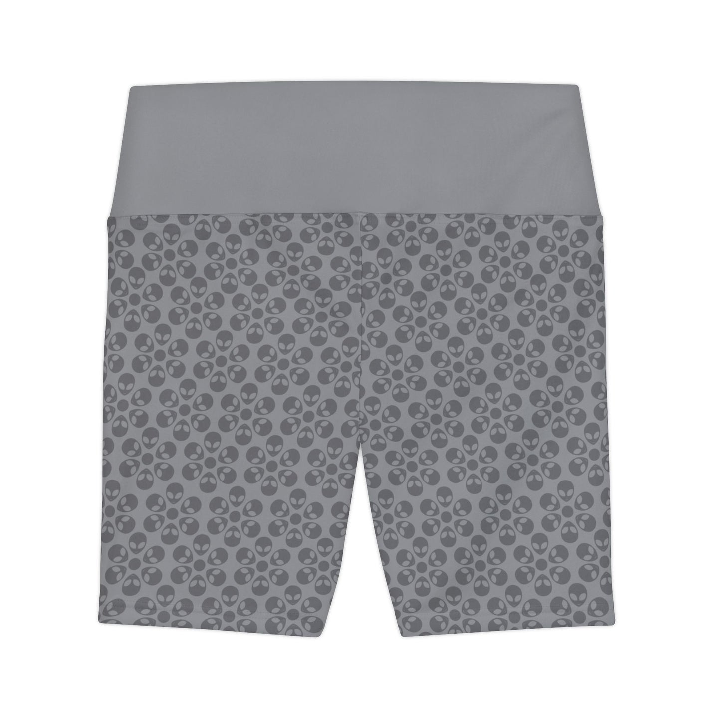 Womens Workout Shorts Alien Flowers Grey