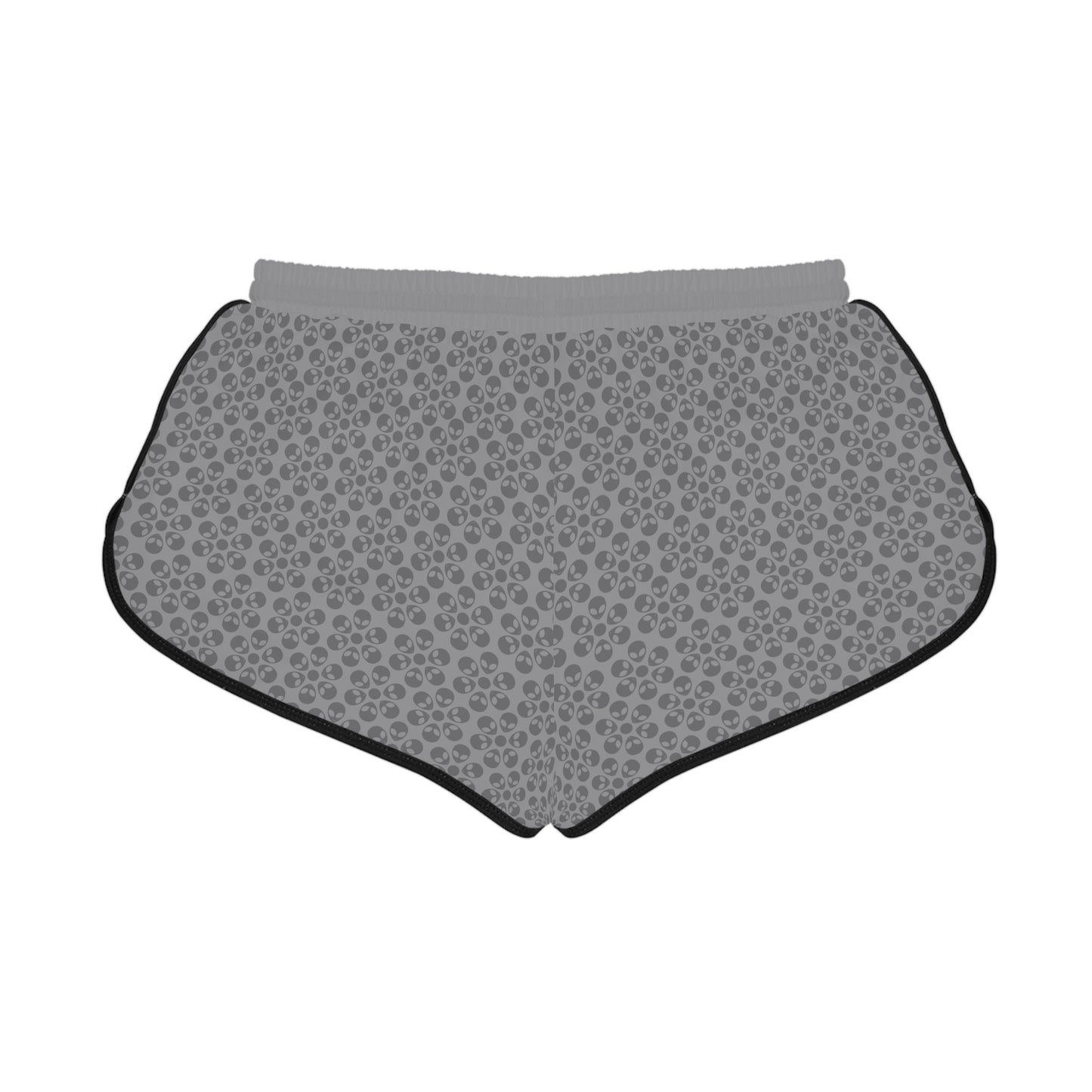 Womens Relaxed Shorts Alien Flowers Grey