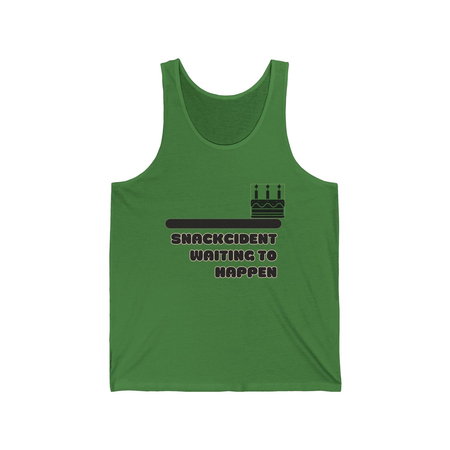 Shackcident Jersey Tank for Fun Celebrations, Unisex Birthday Gift, Party Attire, Casual Summer Wear, Unique Cake Design