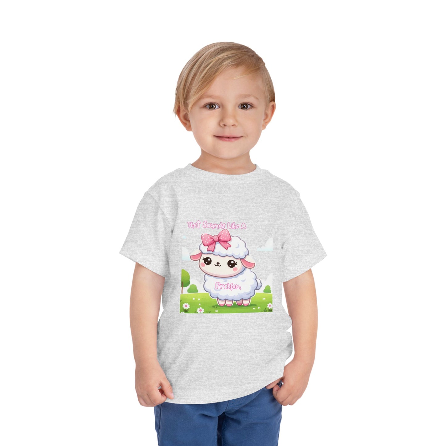 Cute Toddler Short Sleeve Tee - 'Tied Softly Like A Pretty Lamb' Design