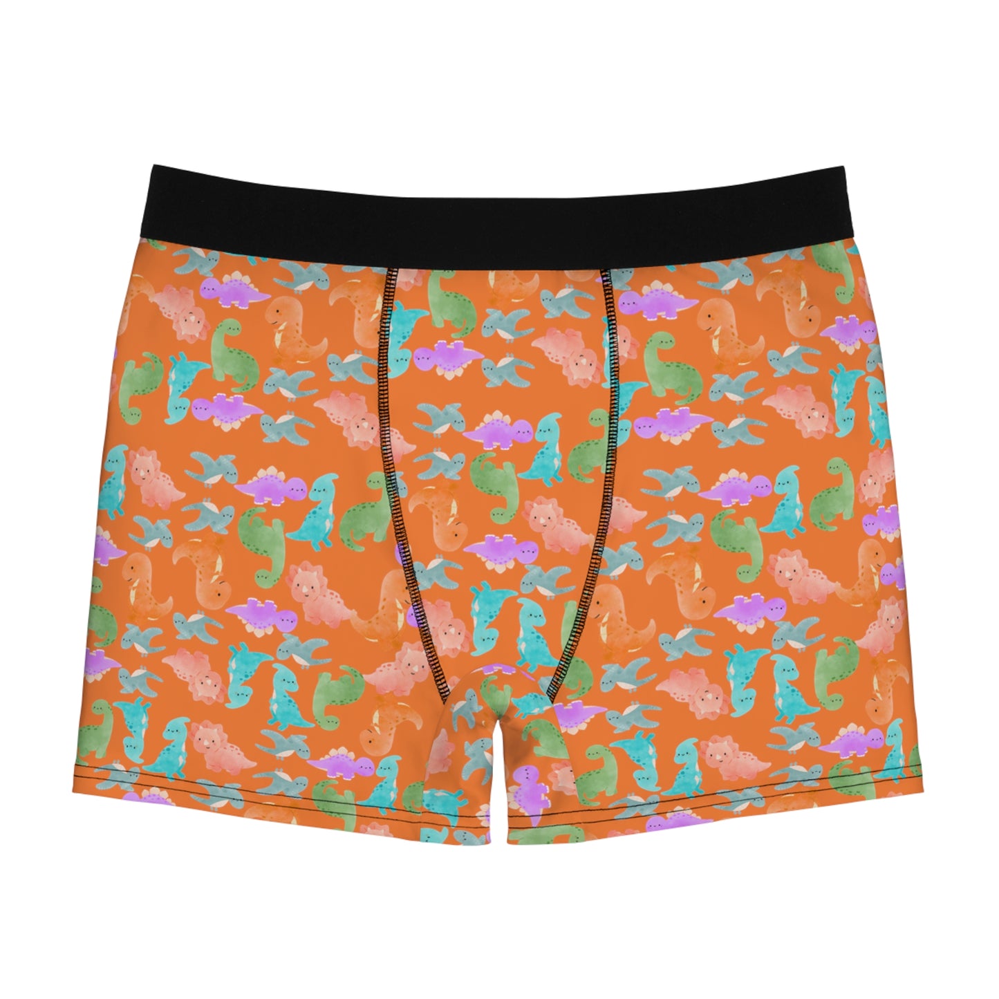 Playful Dino Print Mens Boxer Briefs Fun Underwear Colorful AOP Briefs Gift for Him Beach Vibe Loungewear Rainbow Dinos Crusta