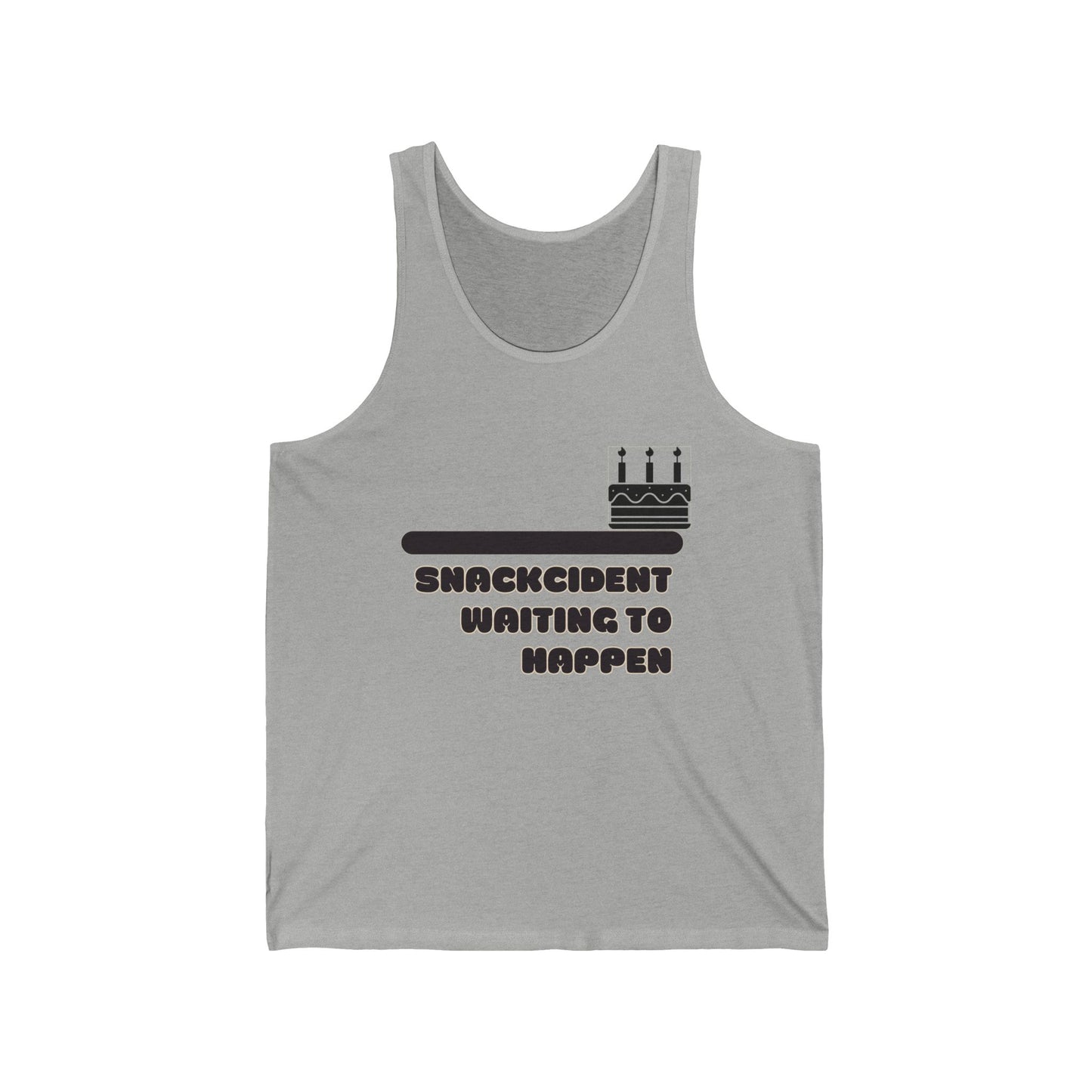 Shackcident Jersey Tank for Fun Celebrations, Unisex Birthday Gift, Party Attire, Casual Summer Wear, Unique Cake Design