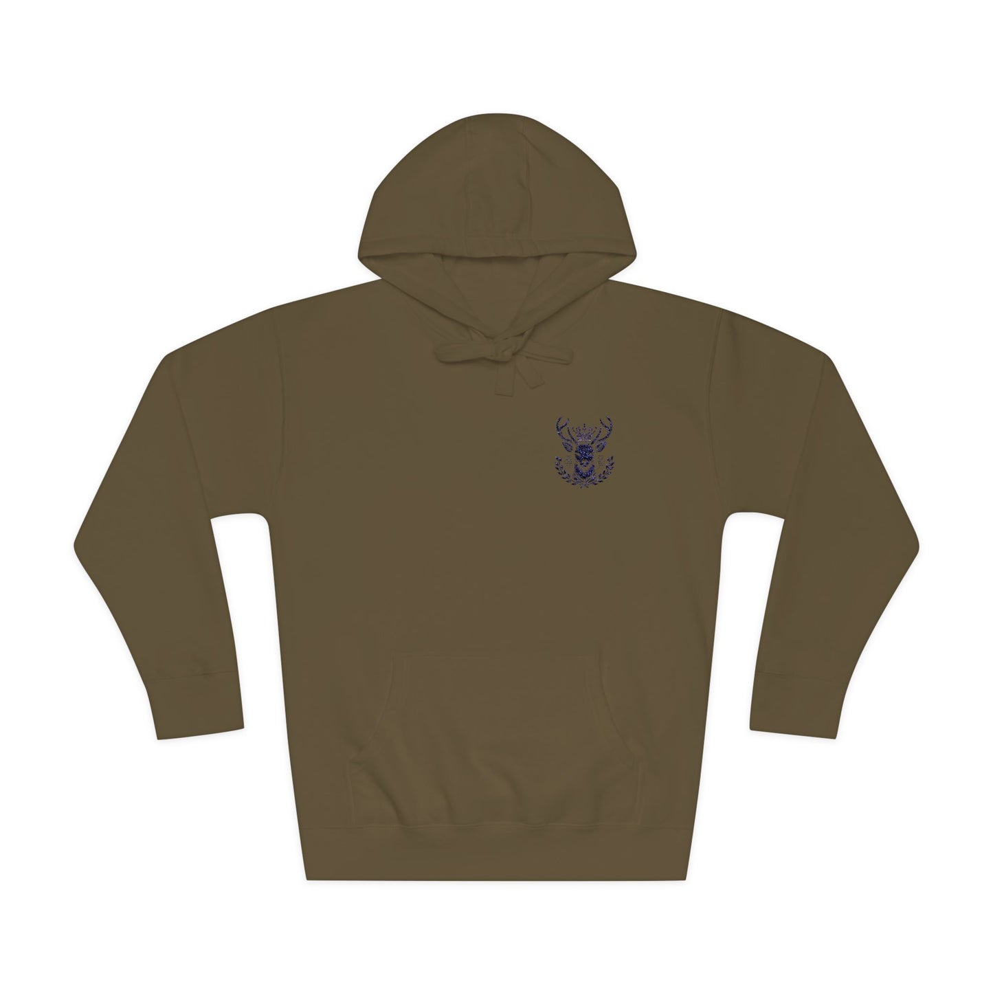 Cozy Unisex Fleece Hoodie with Deer Emblem - Oh Deer Lord