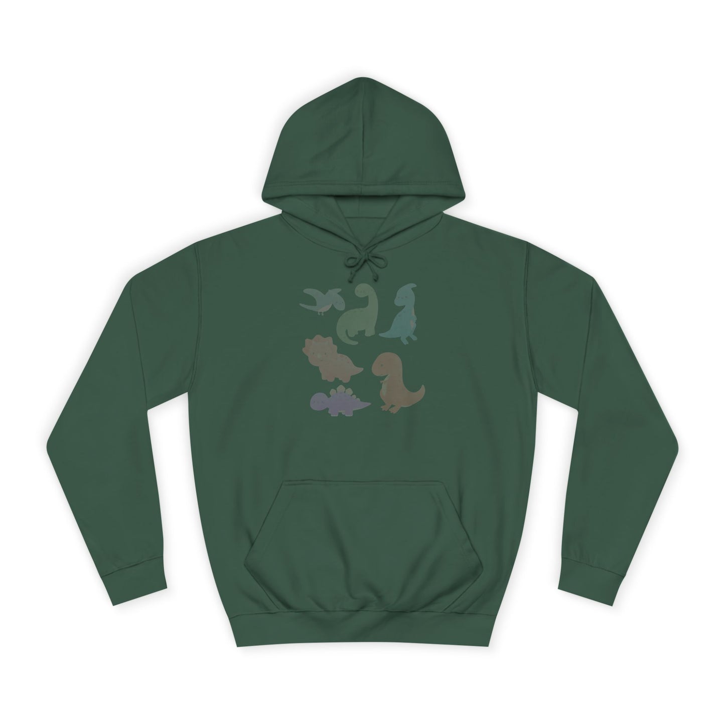 Unisex College Hoodie Colorful Dino - Cozy Casual Sweatshirt for Students, Perfect for Campus Life, Gift for Graduation, School Spirit Wear