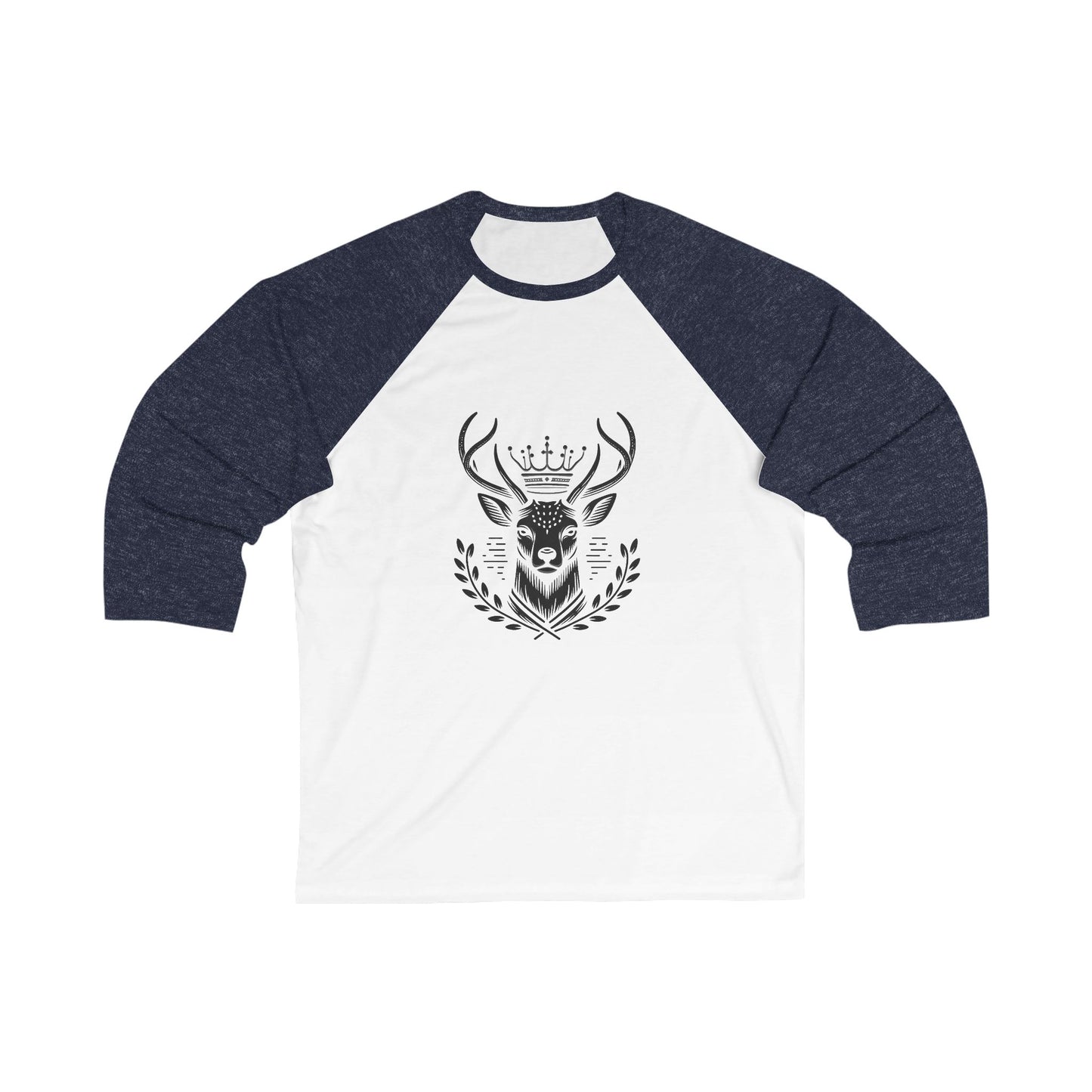 Crowned Stag Unisex 3/4 Sleeve Baseball Tee - Oh Deer Lord