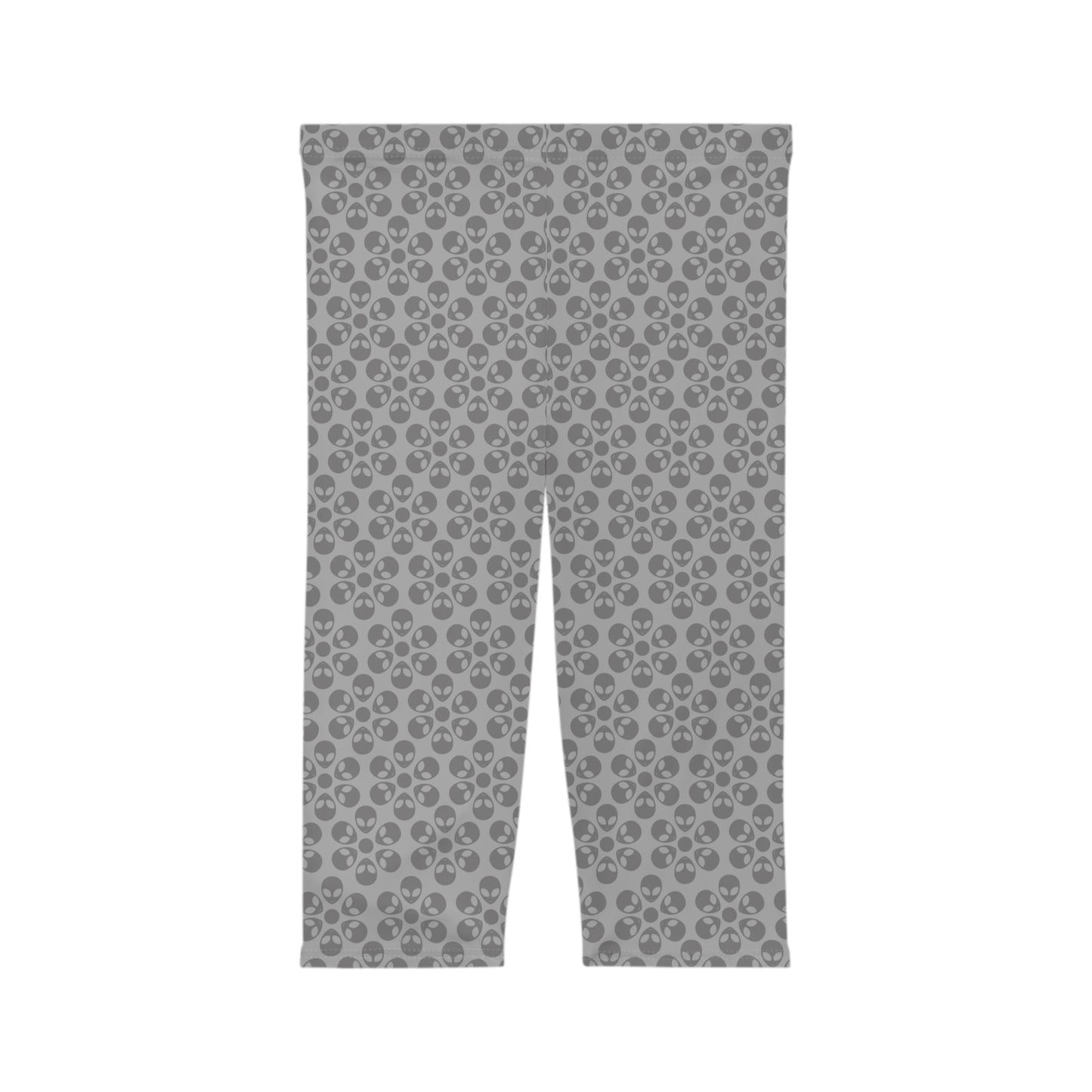 Women’s Capri Leggings Alien Flowers Light Grey